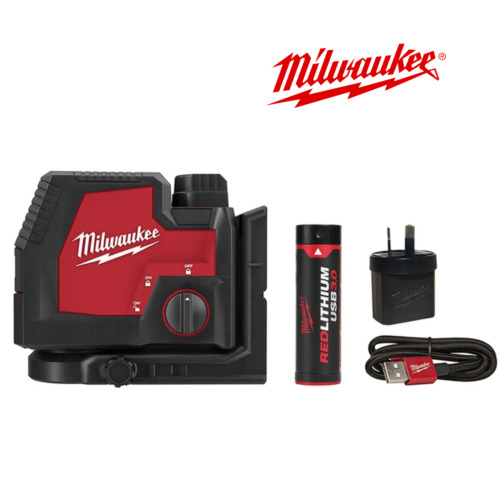New L4CPL-301C Milwaukee Cross + 2 Plumb Laser Kit - USB Rechargable 3 modes
