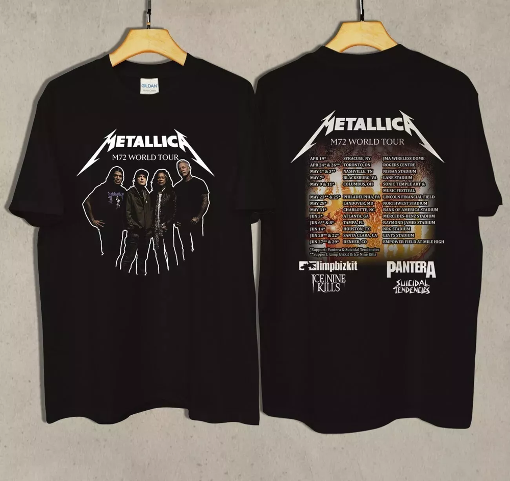 Metallica M72 2025 Tour Black Cotton Tee Gift Unisex Sizes S to 5XL