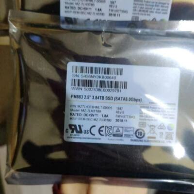 Samsung 3.84TB PM883 MZ7LH3T8HMLT-00005 2.5'' SATA III 6.0G/s SSD V-NAND 3bit TLC