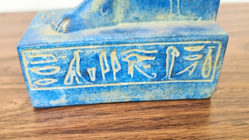 Rare Egyptian Goddess Hathor in Cow Form with Sun Disk - Stone Statue - Picture 12 of 15