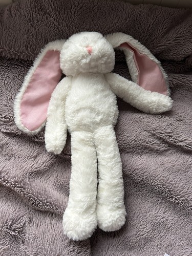 Primark Long Legged White Bunny Rabbit Soft Toy Pink Ears - Picture 2 of 2