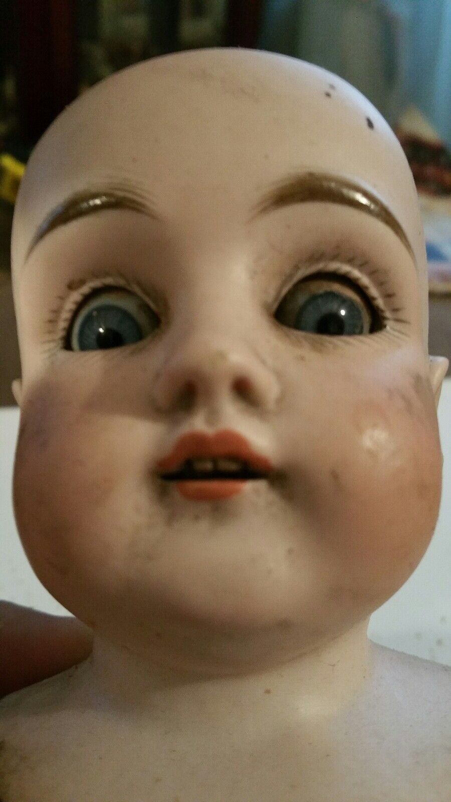 Beautiful Early German Bisque Doll with Expressive Features