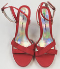 Chinese Laundry Wms 11 Satin Stilettos Ankle Strap Platform Shoes Red