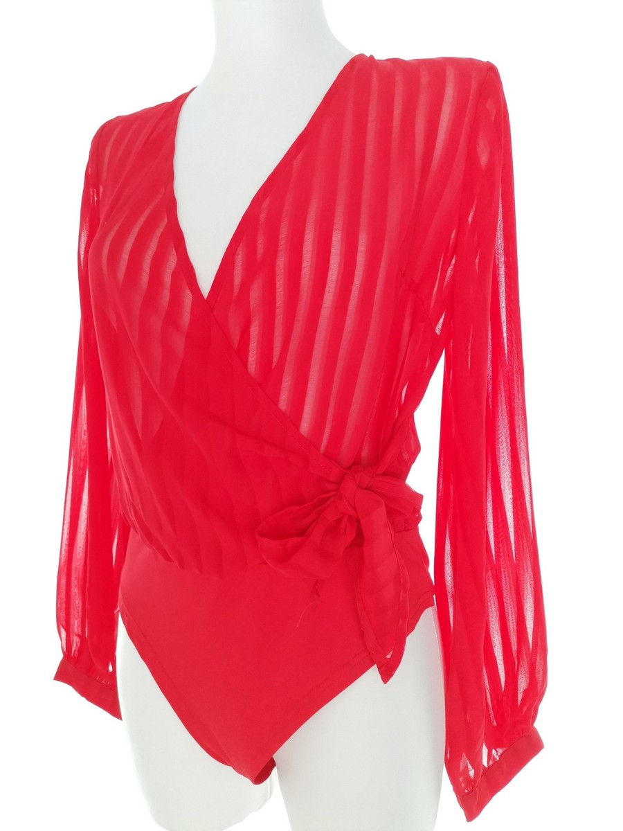【boohoo】リブ ジップ トップ & ワイド レッグ セット ※送関込 Boohoo Size 10 (36) Red Spaghetti Strap Top Long Sleeve