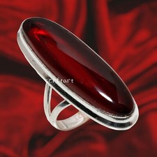 Red Garnet Gemstone Ring, 925 Sterling Silver Handmade Ring, Gift For Her