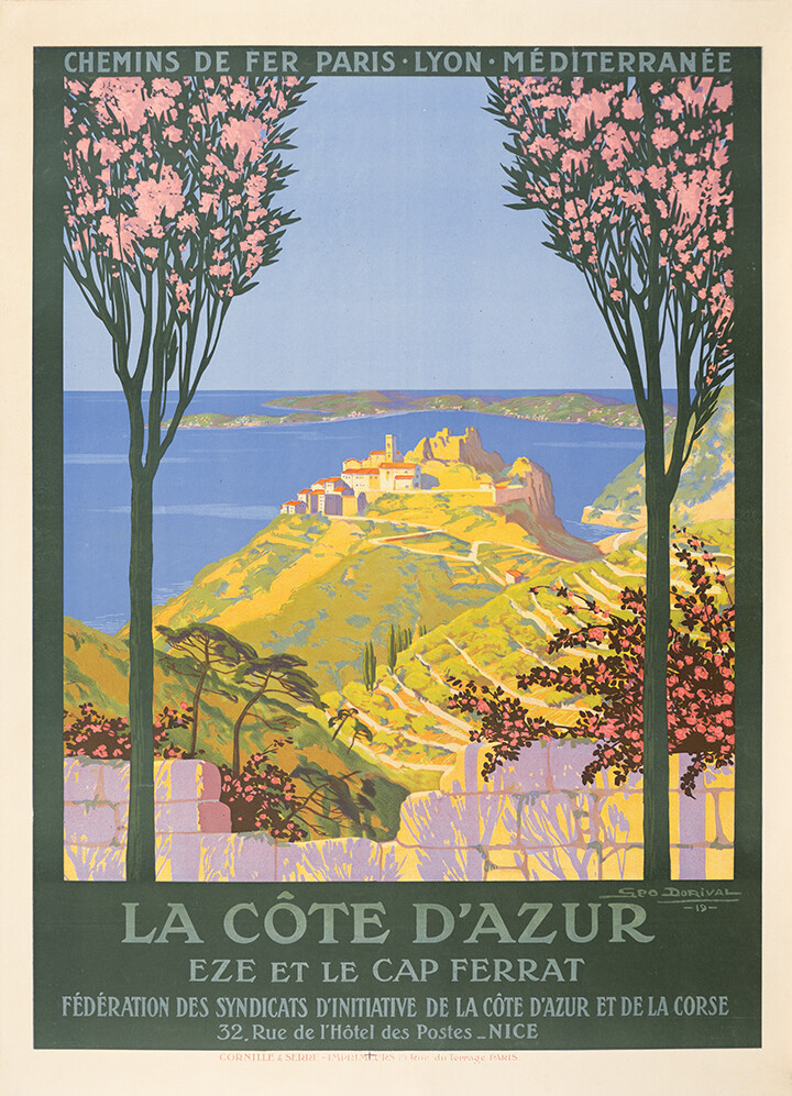 La Côte d'Azur (Eze et le Cap Ferrat) Vintage Travel Poster - Art