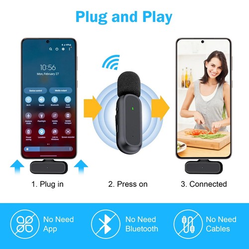 Drahtloses Lavalier-Mikrofon Audio-Video-Aufnahme für Android-Smartphone - Bild 18 von 19