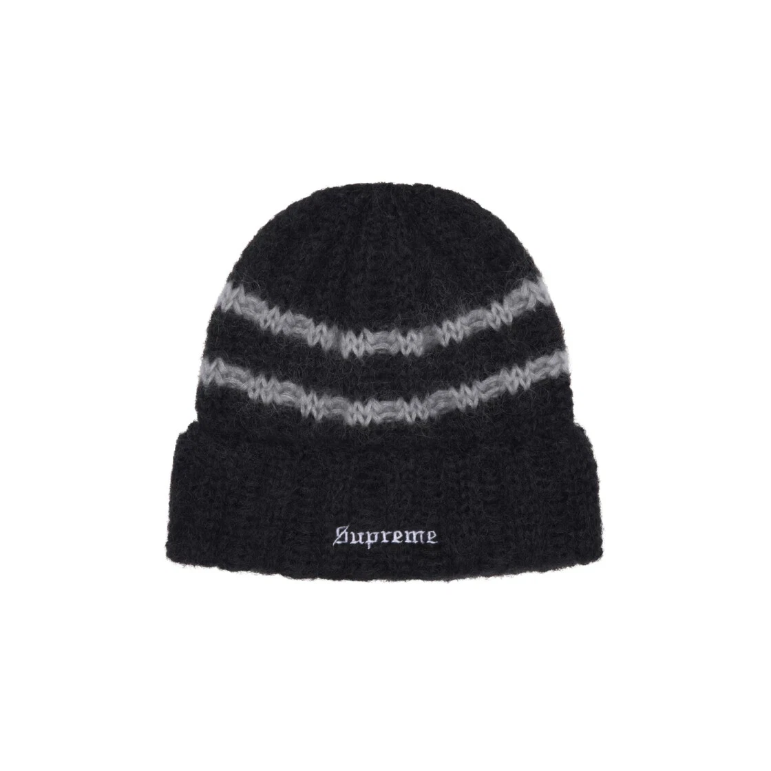 Bonnet noir à rayures brossées Supreme   24FW  