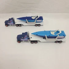 Vtg Majorette 80s Super Movers Miami (Vice) Boat Hauler w/ Boats 2 Variations