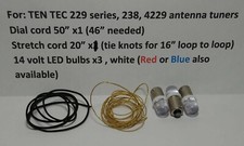Ten-Tec 229 238 Antenna Tuner bulb lamp, stretch cord, dial cord, 375 sold 