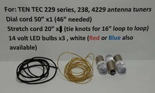 Ten-Tec 229 238 Antenna Tuner bulb lamp, stretch cord, dial cord, 375+ sold!