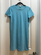 J Crew Light Blue Tshirt dress Small Round Neck Short Sleeve Armpit To Armpit18”