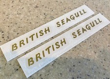 British Seagull Vintage Outboard Motor Decals 5-Inch Gold 2-Pak + Free Shipping!