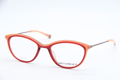 NEW BELLINGER DENMARK LESS-1980 C. 101 CLEAR RED AUTHENTIC EYEGLASSES 48-18