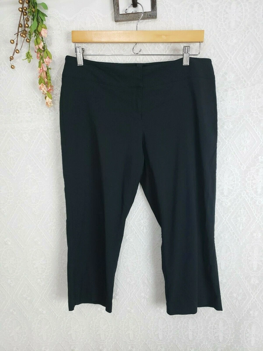 Size 10 Black Pants Capris Bisou Bisou Stretch Womens crop cropped