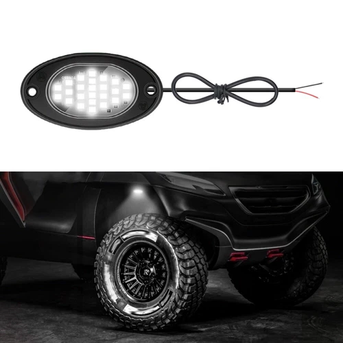 8Pc 24-LED Rock Lights Underbody Trail Rig Glow Lamp Offroad SUV Pickup Truck - Foto 21 di 26