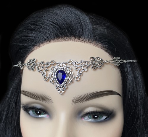 Gothic Victorian Medieval Bridal Wedding Silver Headpiece Circlet Crown Jewelry - Picture 17 of 34