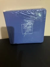 Creative Memories 7 x 7 Strap Hinge Photo Album Blue with Silver Flowers NIP