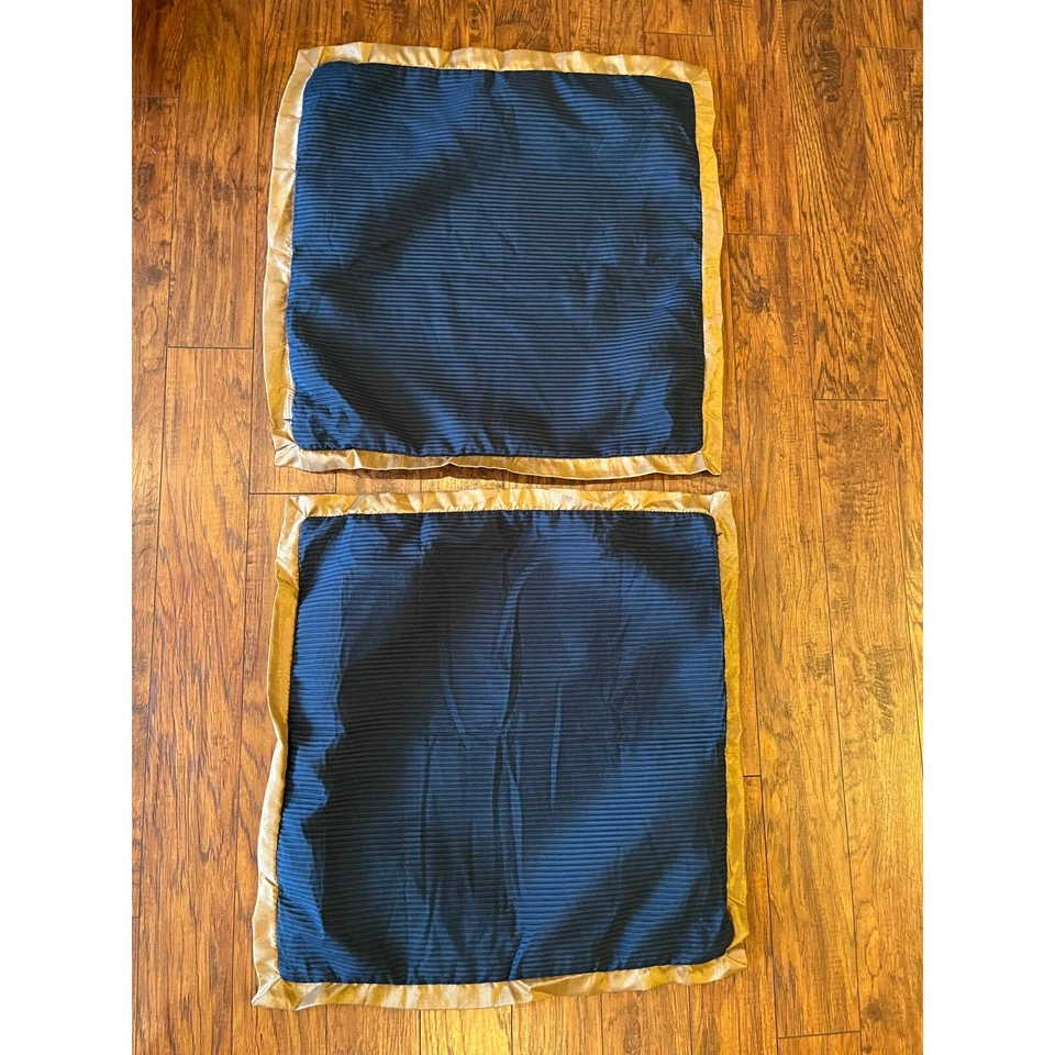 "Juego de 2 fundas euro de lujo Croscill Aurelio azul y dorado 26""" Foto 3 de 4