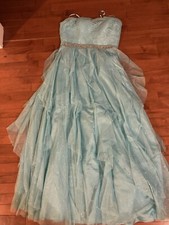 Hailey Adrianna Papell Glitter Blue Formal Dress 10