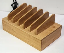 Prosumer's Choice Bamboo USB Multi-port Charging Station Rack Smartphone Tablet