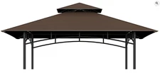 L-GG001PST-F Replacement Outdoor BBQ Grill Gazebo Top Canopy Cover, Double Layer