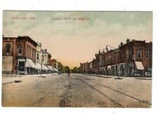 Goshen Indiana Main Street Looking North Vintage Postcard IN