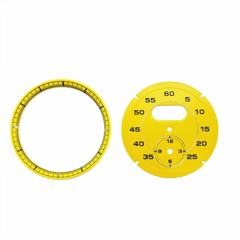 Cronógrafo calibre reloj esfera amarilla para Porsche Cayman 911 Macan Cayenne Boxster NUEVO Foto 3 de 3