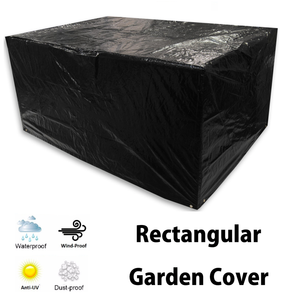 Rectangle Garden Table Cover Durable & Washable Garden Cover Black