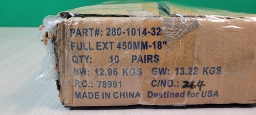 (10 PAIRS) CGS STAY-CLOSE FULL EXTENSION DRAWER SLIDE 450MM 18" 120LBS FE32 - Picture 9 of 9