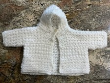 Vintage Handmade White Knitted Baby Sweater