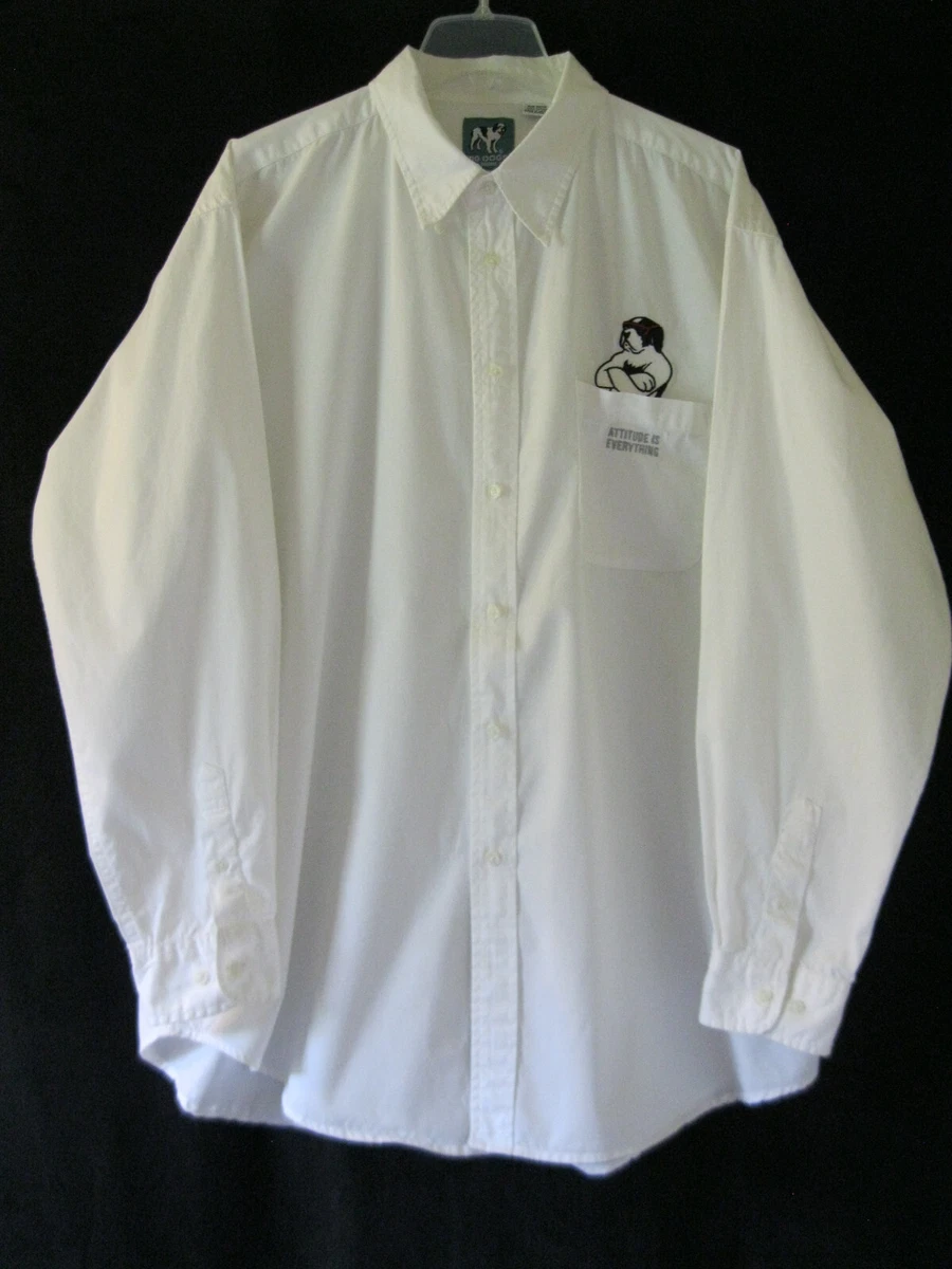 2000s dress up game St Michael British Circa 90s Cotton Tuxedo Dress Shirt - L