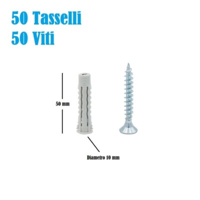 Set 250 Tasselli In Nylon Con Viti Acciaio - Misura 5x25 Mm - Per Muratura, Mattoni, Cemento - Foto 7
