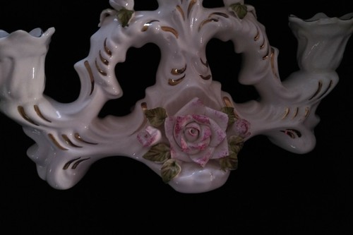 Candelabro vintage de porcelana Fena Yugoslavia Tri tres candelabros candelabro - Imagen 8 de 12