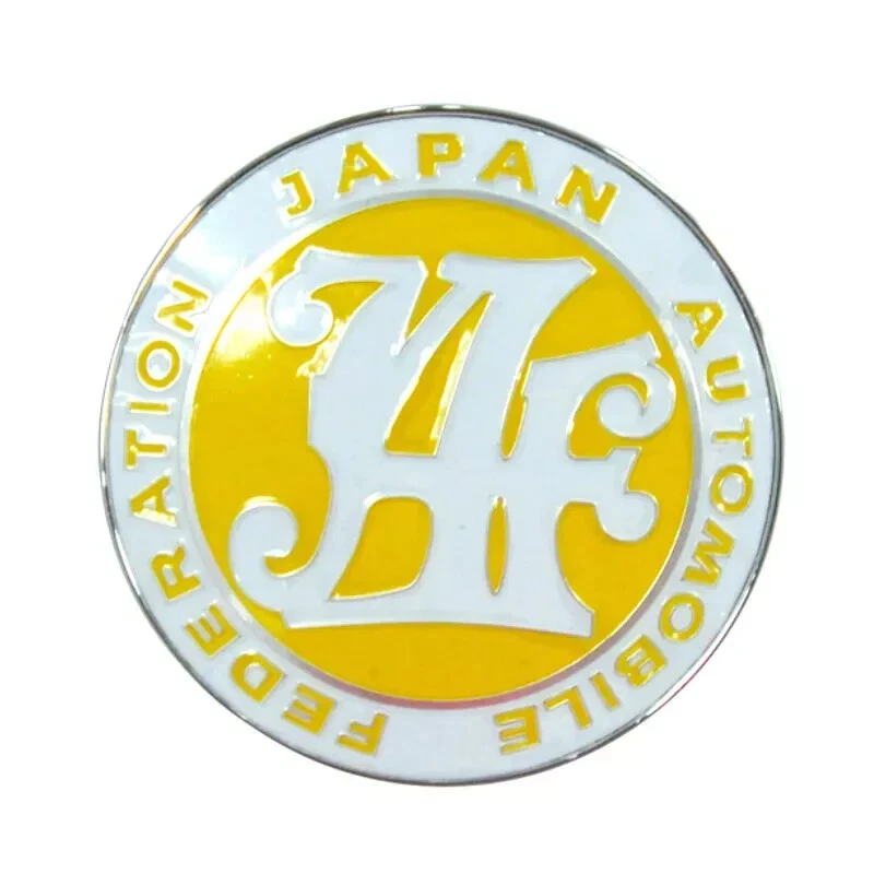 Amarillo 90 mm Logo JAF Federación de Automóviles de Japón JDM Rejilla de Coche Emblema Insignia Foto 3 de 4