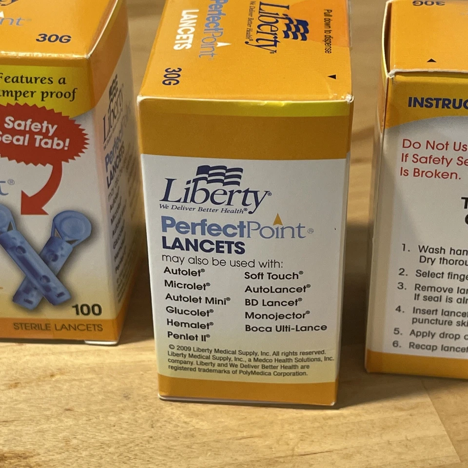 3 Boxes (x100) LIBERTY MEDICAL Perfect Point Lancets Diabetes NEW SEALED 30G - Image 4 of 4