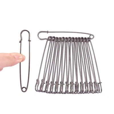 CRYSTAL WORLD UK Gunmetal Safety Pins Large Sewing Kilt Crafts 50MM 55MM 60MM 65MM 70MM 75MM 80MM