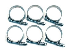 6 Pcs 2.25 T-bolt Hose Clamps Stainless Steel Turbo Intake Silicone Hose Clamp