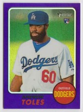 2017 Topps Heritage High Chrome Purple Refractor Rookie 531 Andrew Toles Dodgers
