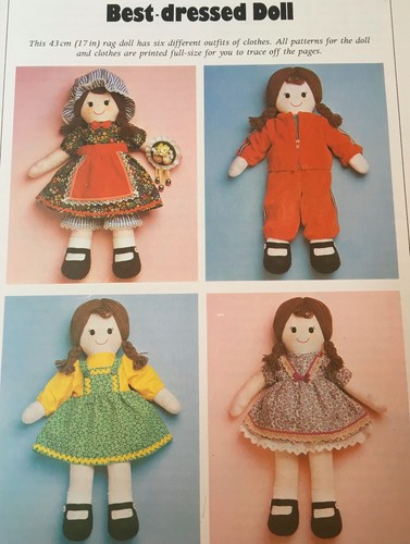 SCHNITTMUSTER Jean Greenhowe Best Dressed Puppe Stoffpuppe mit Kleidung 43 cm groß