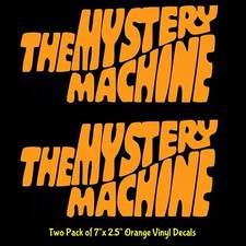 The Mystery Machine Scooby Doo Two 7  Orange Decals Car Truck Van Windows