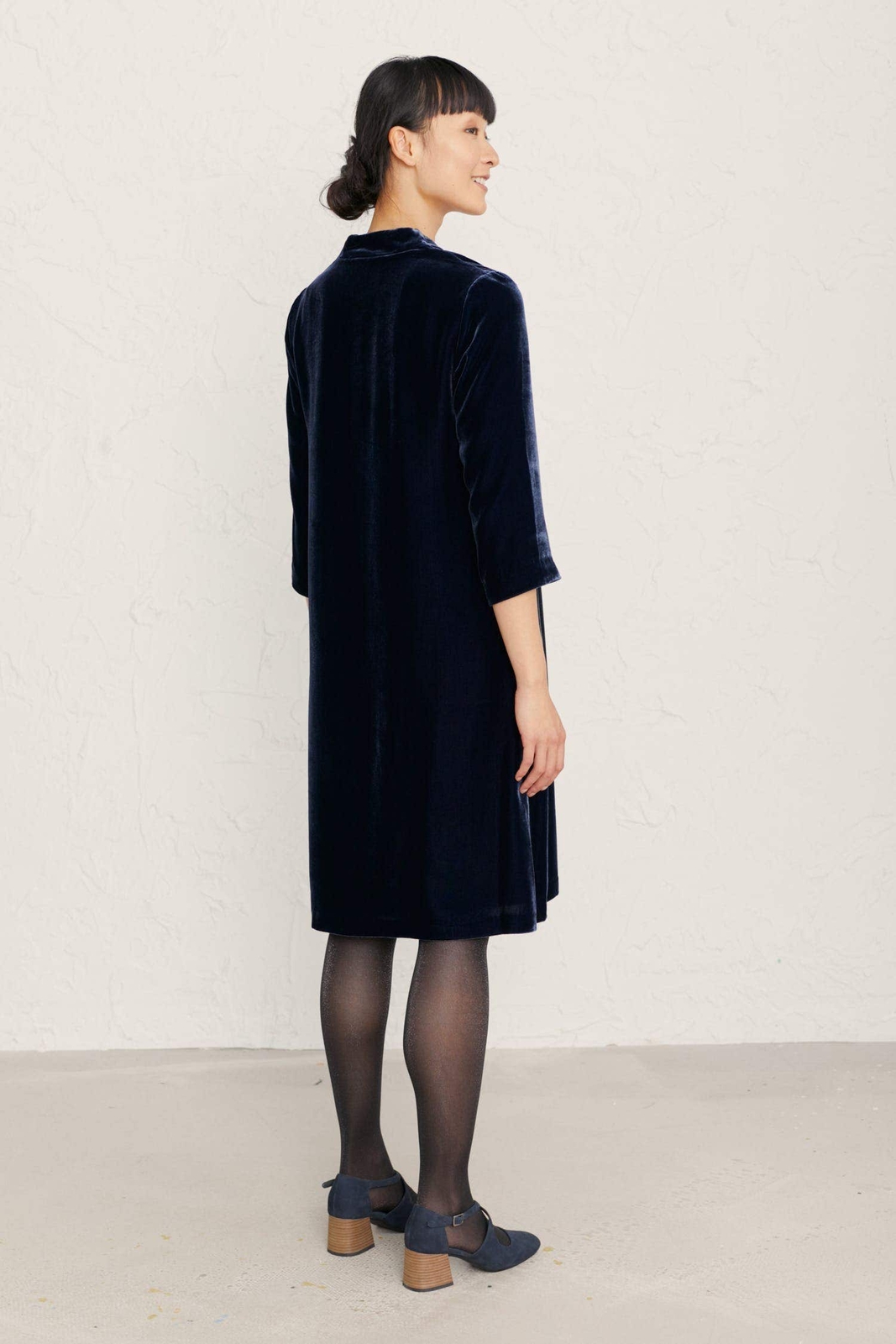 Seasalt Women's Dress navy Hollyhock Velvet Dress Regular