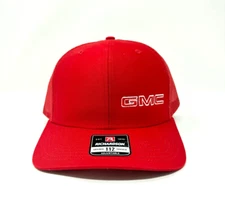 GMC Stealth trucker hat, GMC hat, GMC truck, Snapback Richardson 112 cap Red
