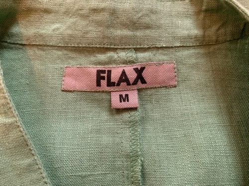 FLAX 100% Linen Jacket Cargo Pockets Wooden Button Front Size Medium NTSF - Bild 5 von 7