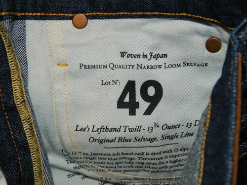 LEE 101 JAPANESE SELVEDGE JEANS LEFT HAND TWILL 13 3/4 oz DENIM W31" L"34 VGC - Picture 8 of 13
