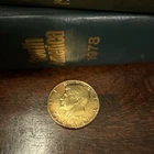 1964 50 cent 90% Kennedy Silver Half Dollar - Gold Plated - Littleton