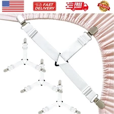 Bed Sheet Straps, Upgrade Fitted Bed Sheet Holders for Corners, Non Slip Shee...