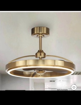 Parrot Uncle 27  Gold Fandelier Ceiling Fan w/ LED Light and Remote Control