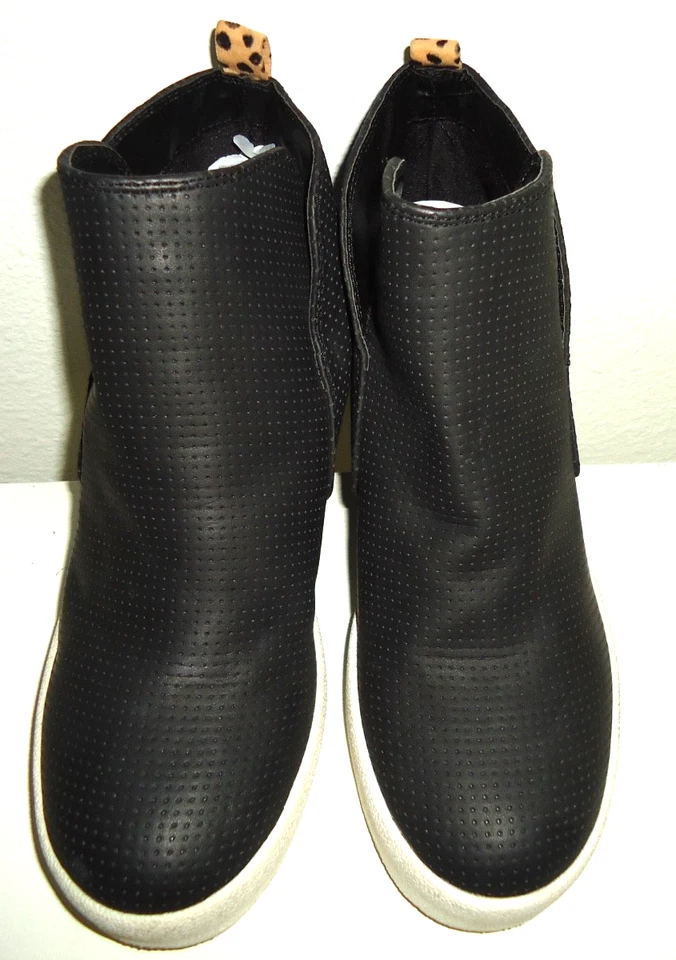 Botas al tobillo Qupid negras para mujer plataforma con cremallera estilo simple cuña talla 8/38 Foto 3 de 4