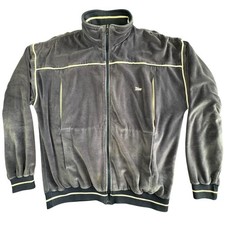 Christian Dior Monsieur Velour Track Jacket Mens L Blue Full Zip Pleated Vintage